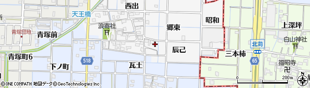 愛知県津島市牧野町辰己3周辺の地図