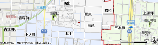 愛知県津島市牧野町辰己周辺の地図