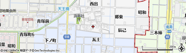 愛知県津島市牧野町浪寄46周辺の地図