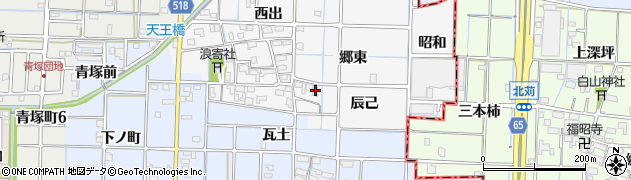 愛知県津島市牧野町（辰己）周辺の地図