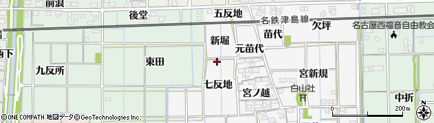愛知県あま市木折（七反地）周辺の地図