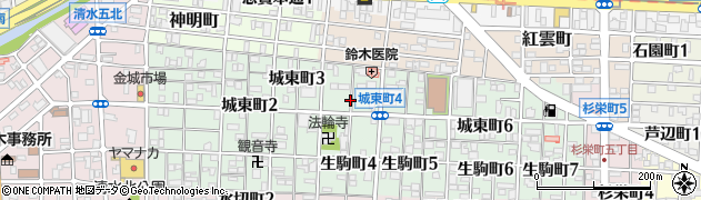 愛知県名古屋市北区城東町周辺の地図