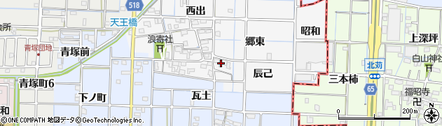 愛知県津島市牧野町辰己1周辺の地図