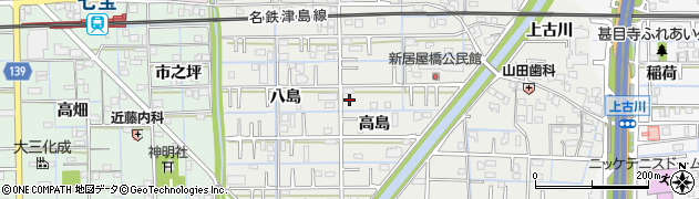 愛知県あま市新居屋高島34周辺の地図