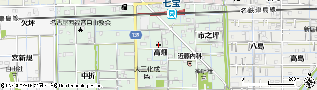 愛知県あま市七宝町沖之島（高畑）周辺の地図