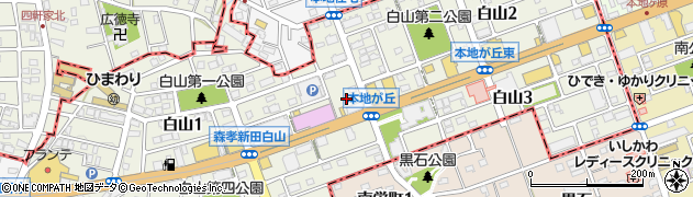 愛知県名古屋市守山区白山周辺の地図
