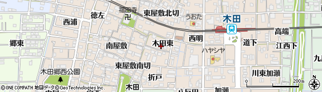 愛知県あま市木田（東）周辺の地図