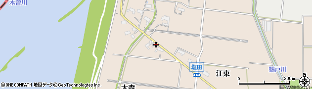愛知県愛西市塩田町大森23周辺の地図