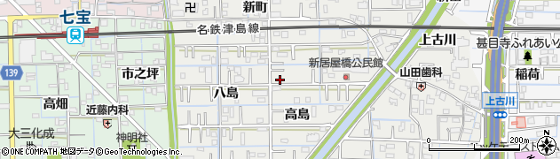 愛知県あま市新居屋高島19周辺の地図