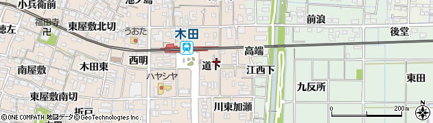 愛知県あま市木田（道下）周辺の地図