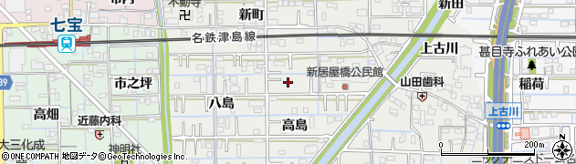 愛知県あま市新居屋高島22周辺の地図