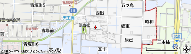 愛知県津島市牧野町浪寄20周辺の地図