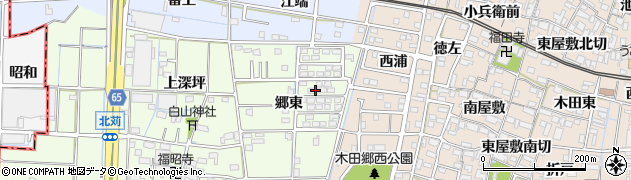 愛知県あま市北苅（郷東）周辺の地図
