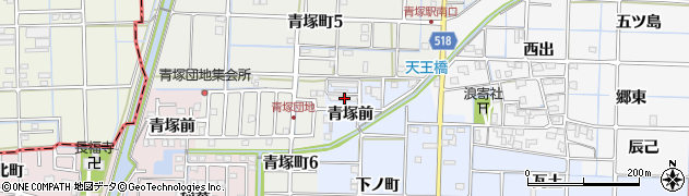 愛知県津島市寺野町青塚前1周辺の地図