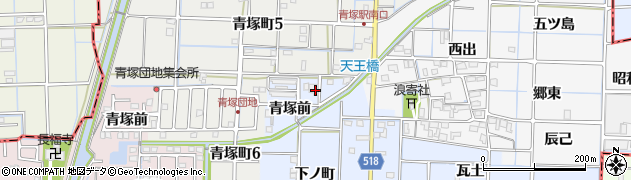 愛知県津島市寺野町青塚前周辺の地図