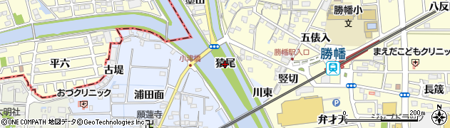 愛知県愛西市小津町（猿尾）周辺の地図