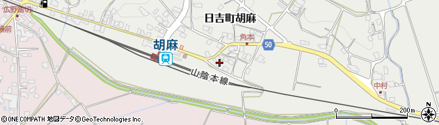 京都府南丹市日吉町胡麻野畑周辺の地図