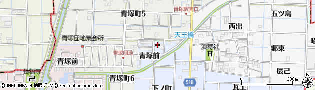 愛知県津島市寺野町青塚前14周辺の地図