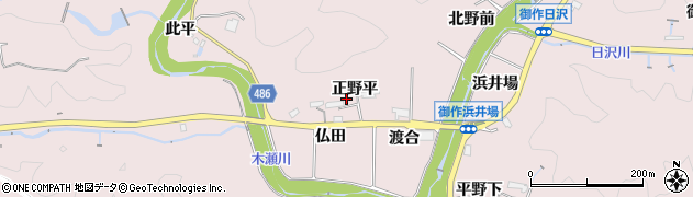 愛知県豊田市御作町正野平周辺の地図