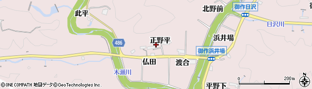 愛知県豊田市御作町（正野平）周辺の地図