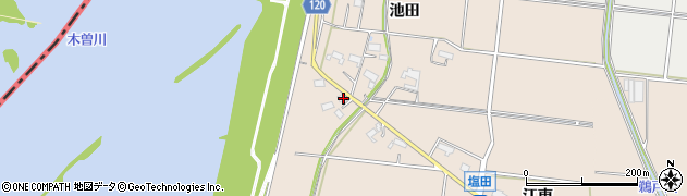 愛知県愛西市塩田町大森10周辺の地図