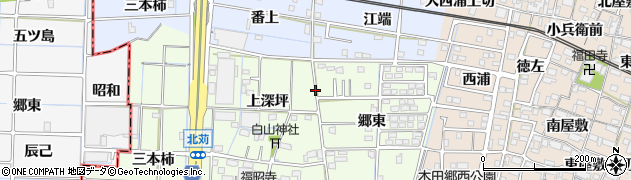 愛知県あま市北苅（苗代）周辺の地図