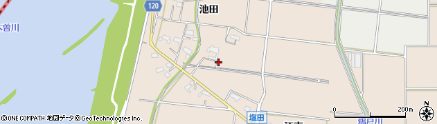 愛知県愛西市塩田町（池田）周辺の地図