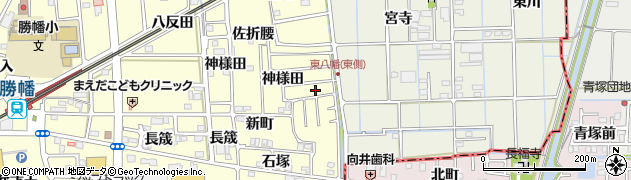 愛知県愛西市勝幡町（萩原）周辺の地図