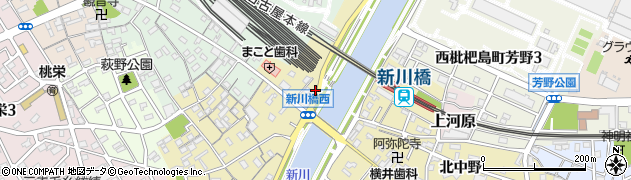 愛知県清須市土器野本山周辺の地図