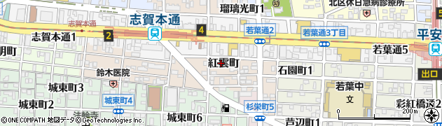 愛知県名古屋市北区紅雲町30周辺の地図