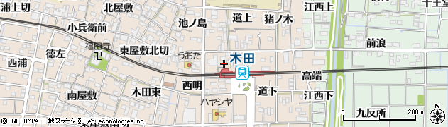 愛知県あま市木田（東明）周辺の地図