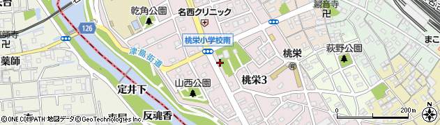 愛知県清須市桃栄周辺の地図
