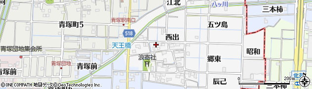 愛知県津島市牧野町西出周辺の地図