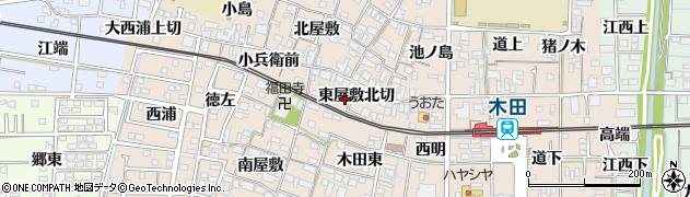愛知県あま市木田（東屋敷北切）周辺の地図