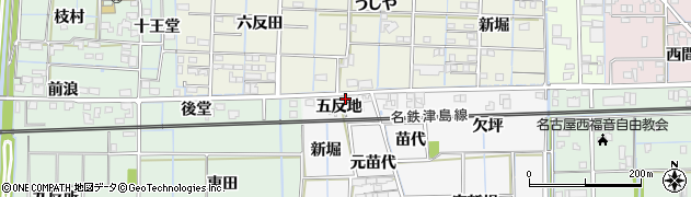 愛知県あま市木折（五反地）周辺の地図
