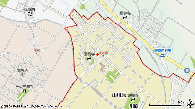 〒529-1301 滋賀県愛知郡愛荘町山川原の地図