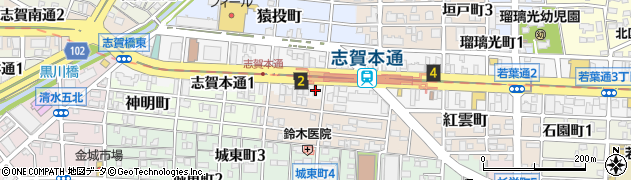 愛知県名古屋市北区志賀本通2丁目15周辺の地図