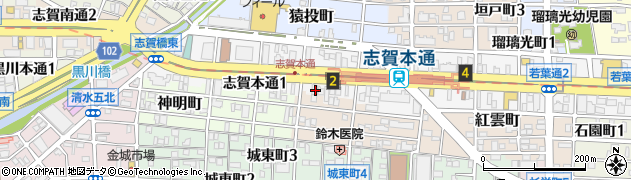 愛知県名古屋市北区志賀本通2丁目22周辺の地図