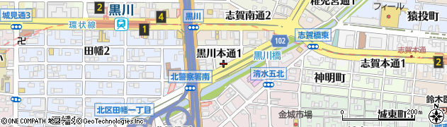 愛知県名古屋市北区黒川本通周辺の地図