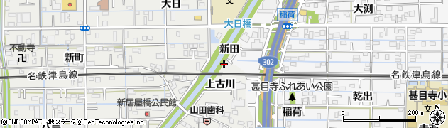 愛知県あま市新居屋（新田）周辺の地図