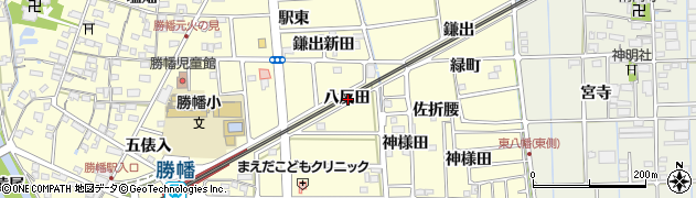 愛知県愛西市勝幡町八反田周辺の地図