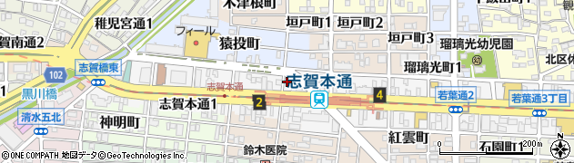 愛知県名古屋市北区志賀本通2丁目39周辺の地図