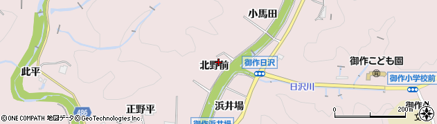 愛知県豊田市御作町（北野前）周辺の地図