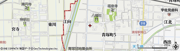 愛知県津島市青塚町周辺の地図