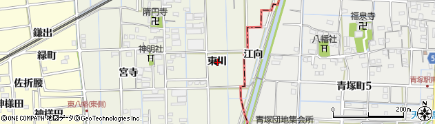 愛知県愛西市佐折町東川周辺の地図