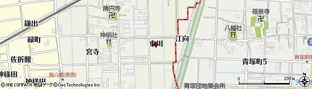 愛知県愛西市佐折町（東川）周辺の地図