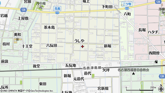 〒490-1204 愛知県あま市花長の地図