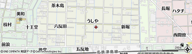 愛知県あま市花長（うしや）周辺の地図