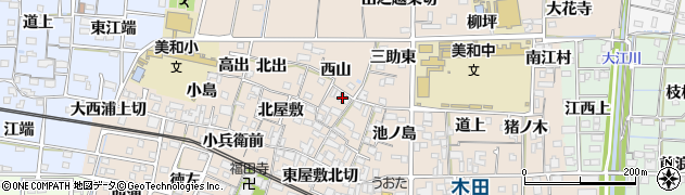 愛知県あま市木田西山51周辺の地図