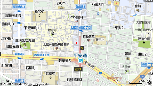 〒462-0807 愛知県名古屋市北区御成通の地図